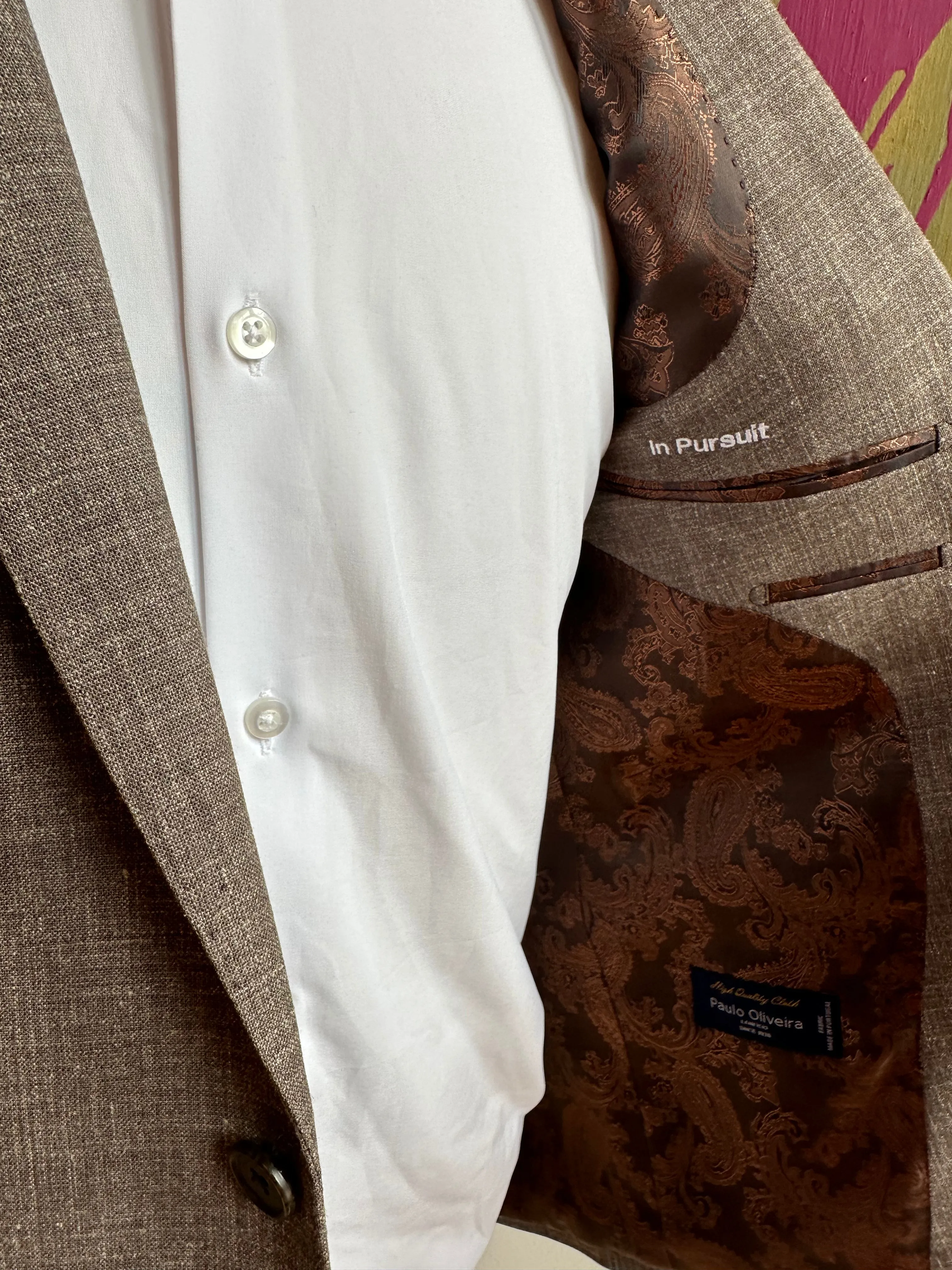 Brown Linen Blend Premium Suit Coat