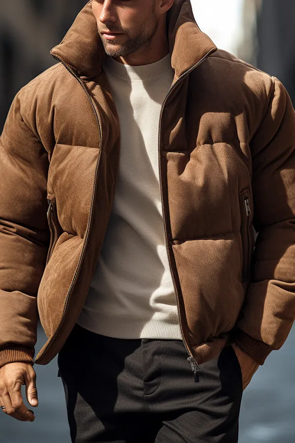 Brown Men's Cotton Down Jacket