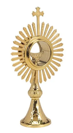 Budded Cross and Ray Monstrance with Luna 9 1/2"