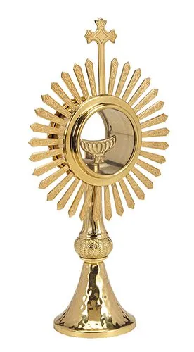 Budded Cross and Ray Monstrance with Luna 9 1/2"