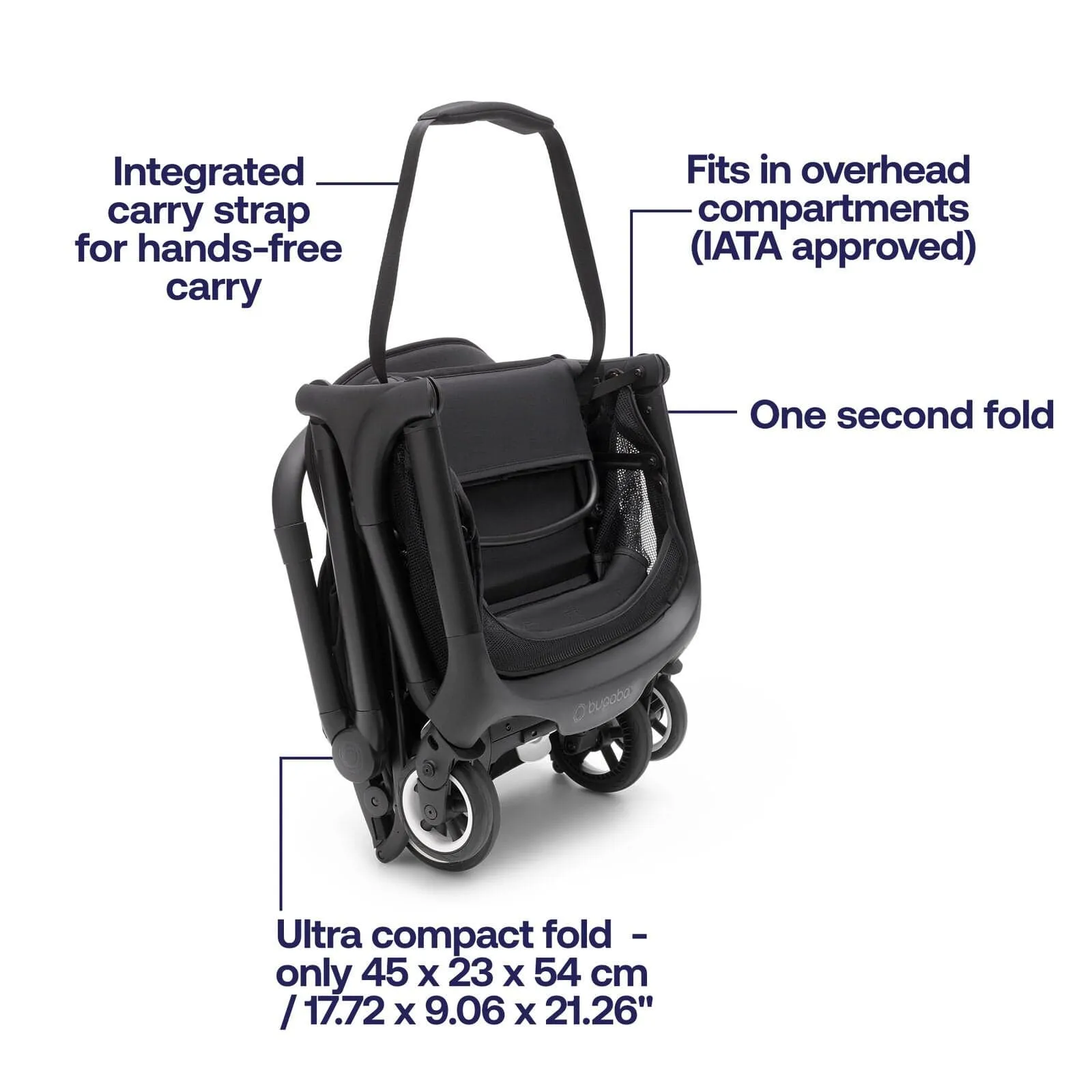 Bugaboo Butterfly Stroller with Travel Bag & Bumper Bar - Stormy Blue