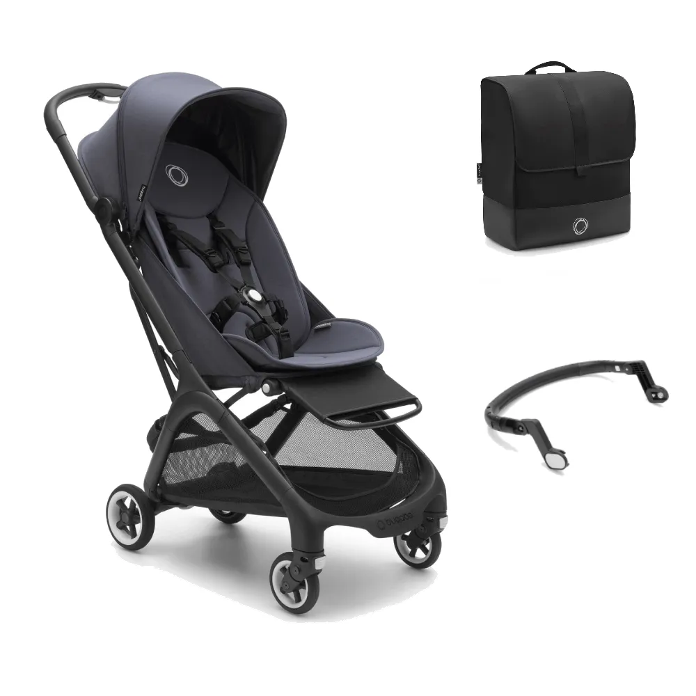 Bugaboo Butterfly Stroller with Travel Bag & Bumper Bar - Stormy Blue
