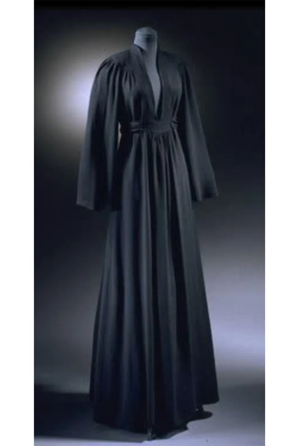 c1969 Iconic Ossie Clark "Graduation" Black Plunge Dress