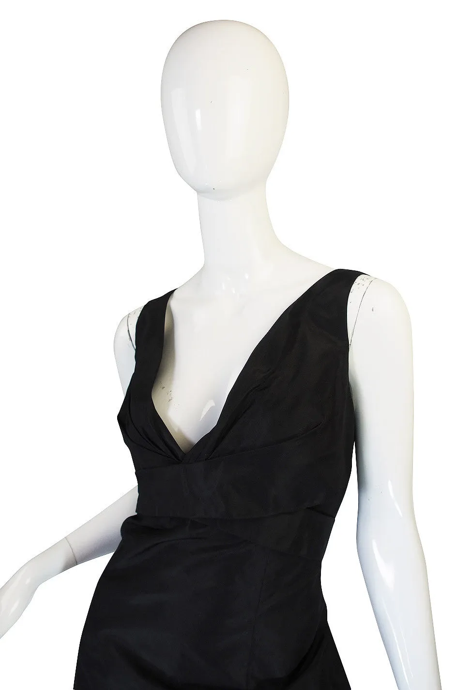 c2009 Black Silk Alexander McQueen Plunge Dress