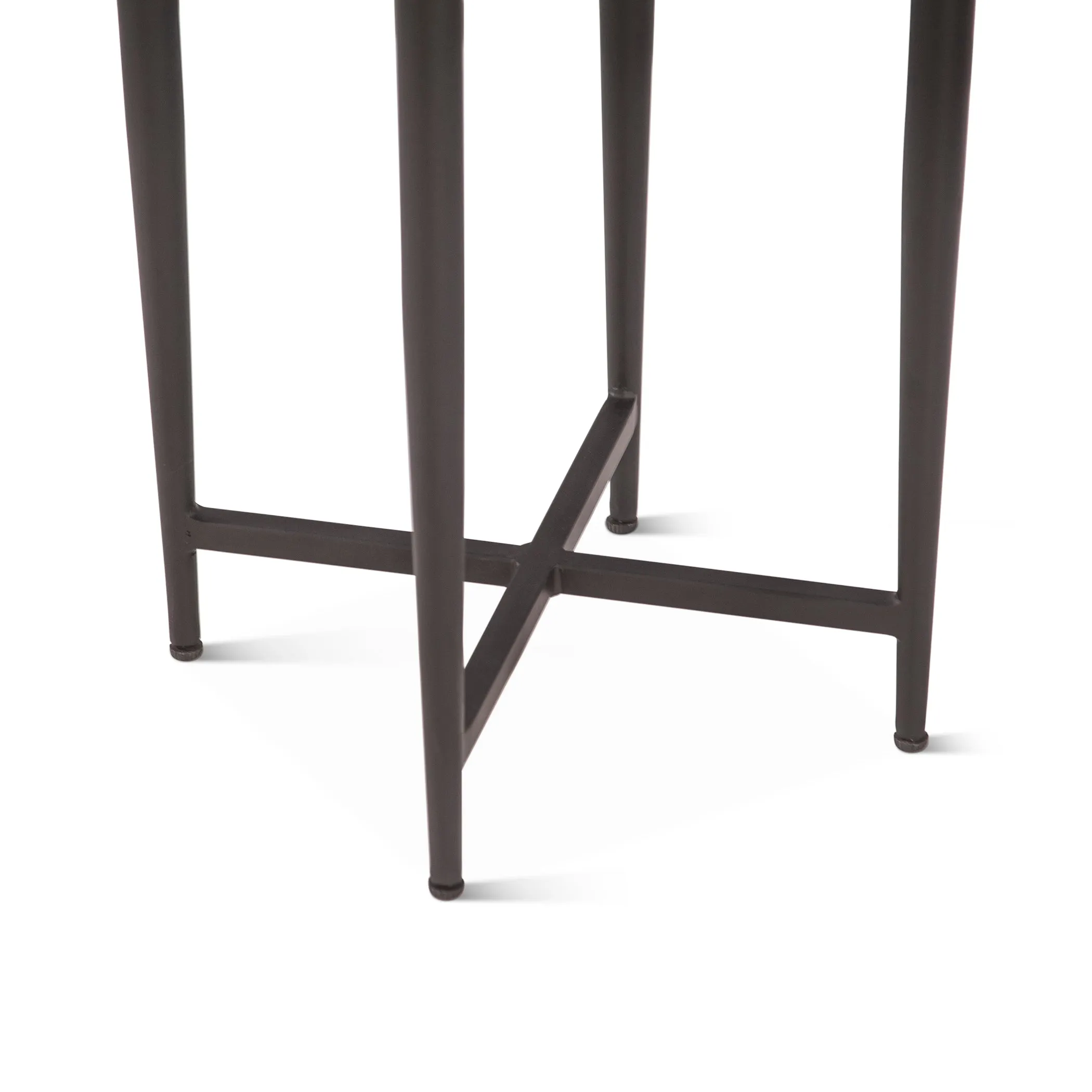 Calico 17" Side Table in Grey Septarian with Iron Base
