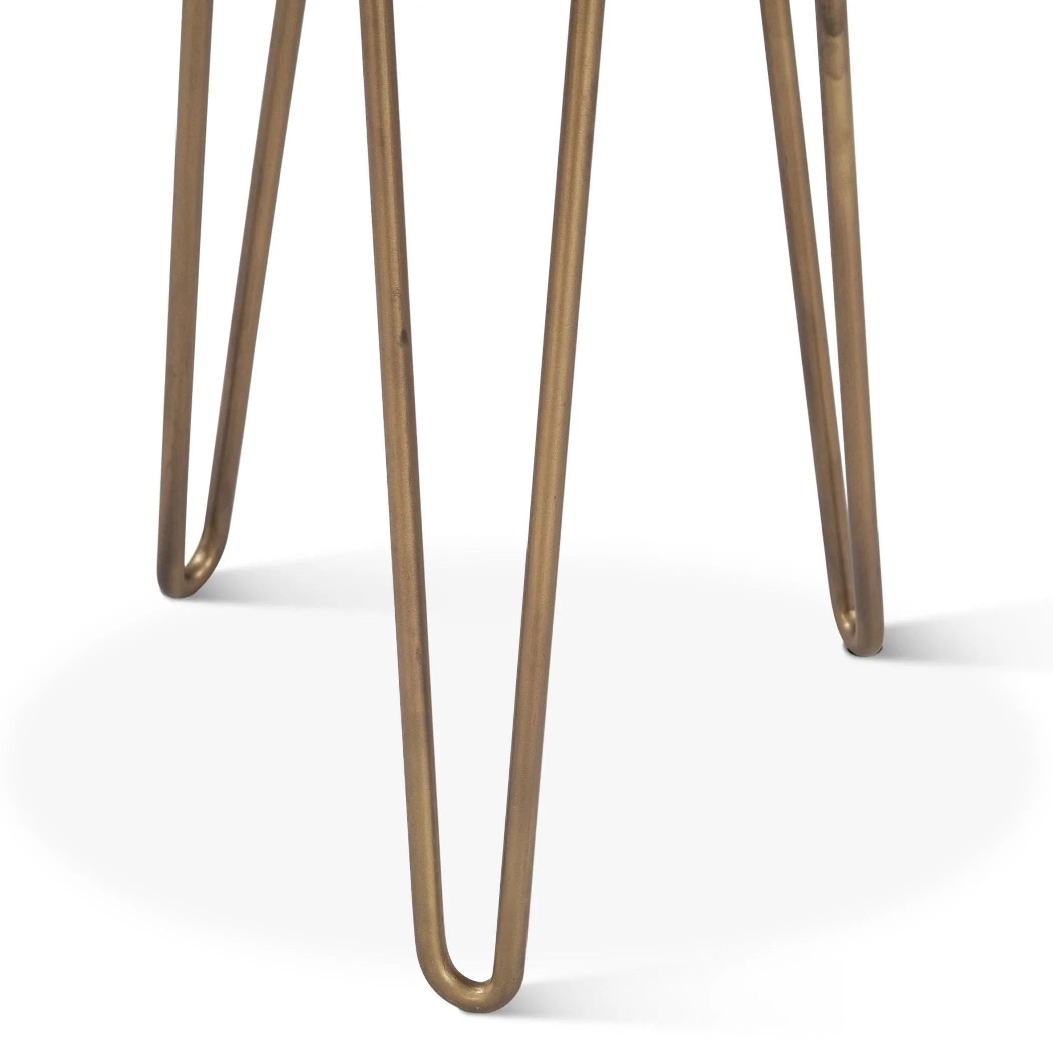 Calico 17" Side Table in Tiger Eye with Iron Base