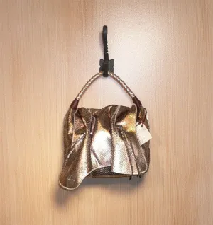 Carlos Falchi Small Silver/Gold Python Purse with Flap
