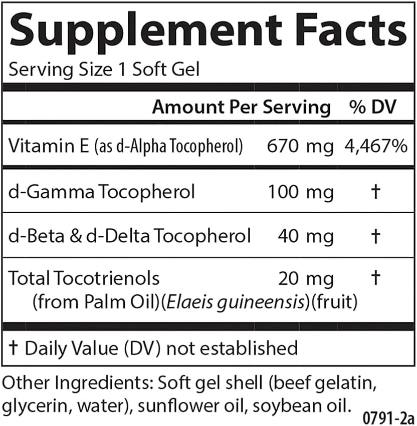 Carlson - E-Gems Elite, 1000 IU Vitamin E with Tocopherols & Tocotrienols, Heart Health & Optimal Wellness, Antioxidant, 120 soft gels