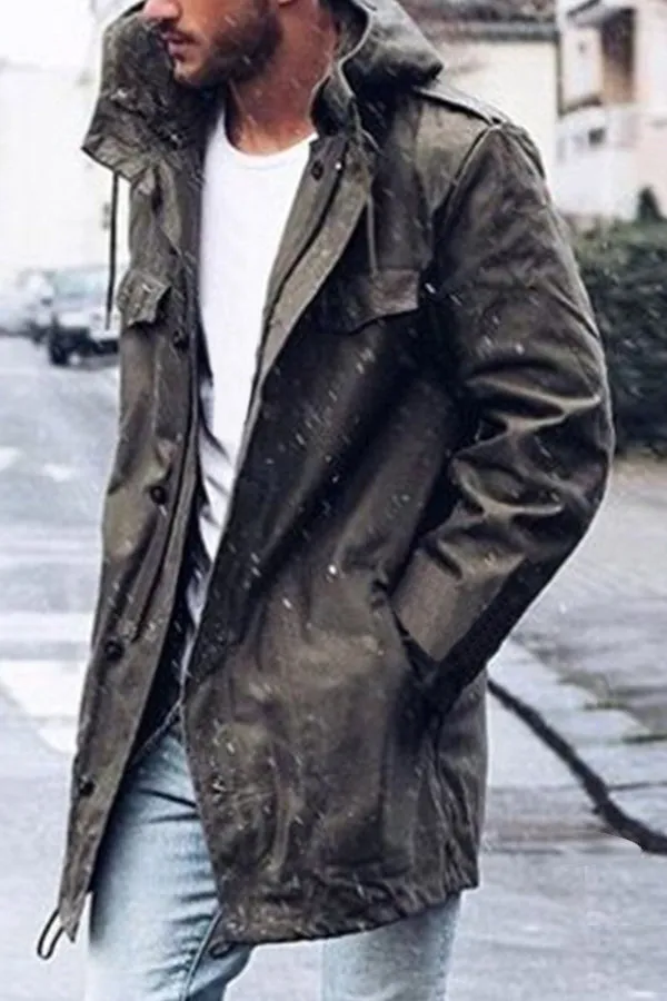 Casual slim hooded jacket and windbreaker