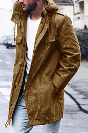 Casual slim hooded jacket and windbreaker