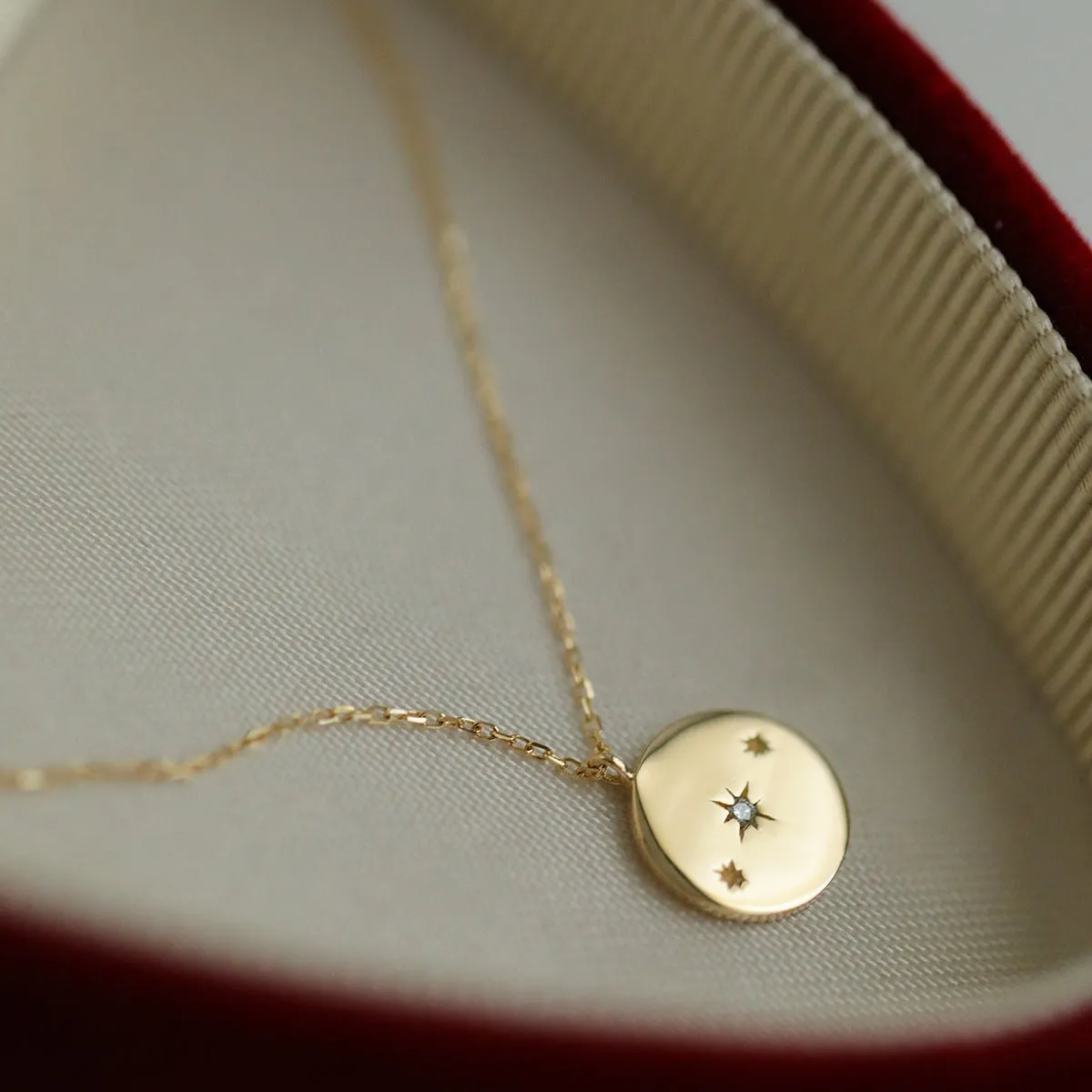 Celestial Coin Pendant Necklace (Solid Silver)