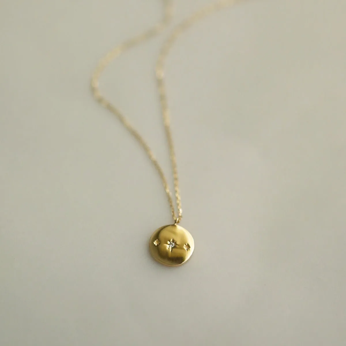Celestial Coin Pendant Necklace (Solid Silver)