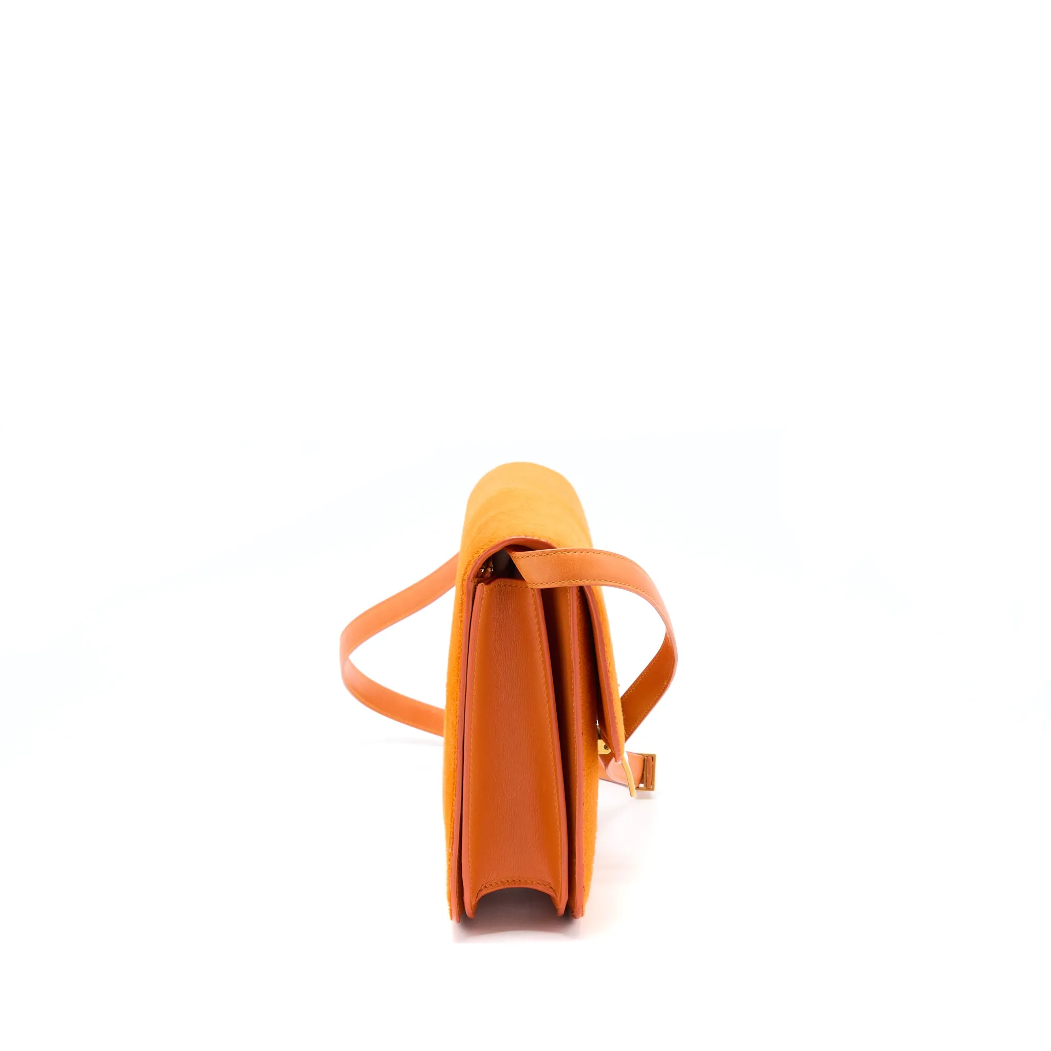 Celine Classic Medium Box Horsehair Orange GHW