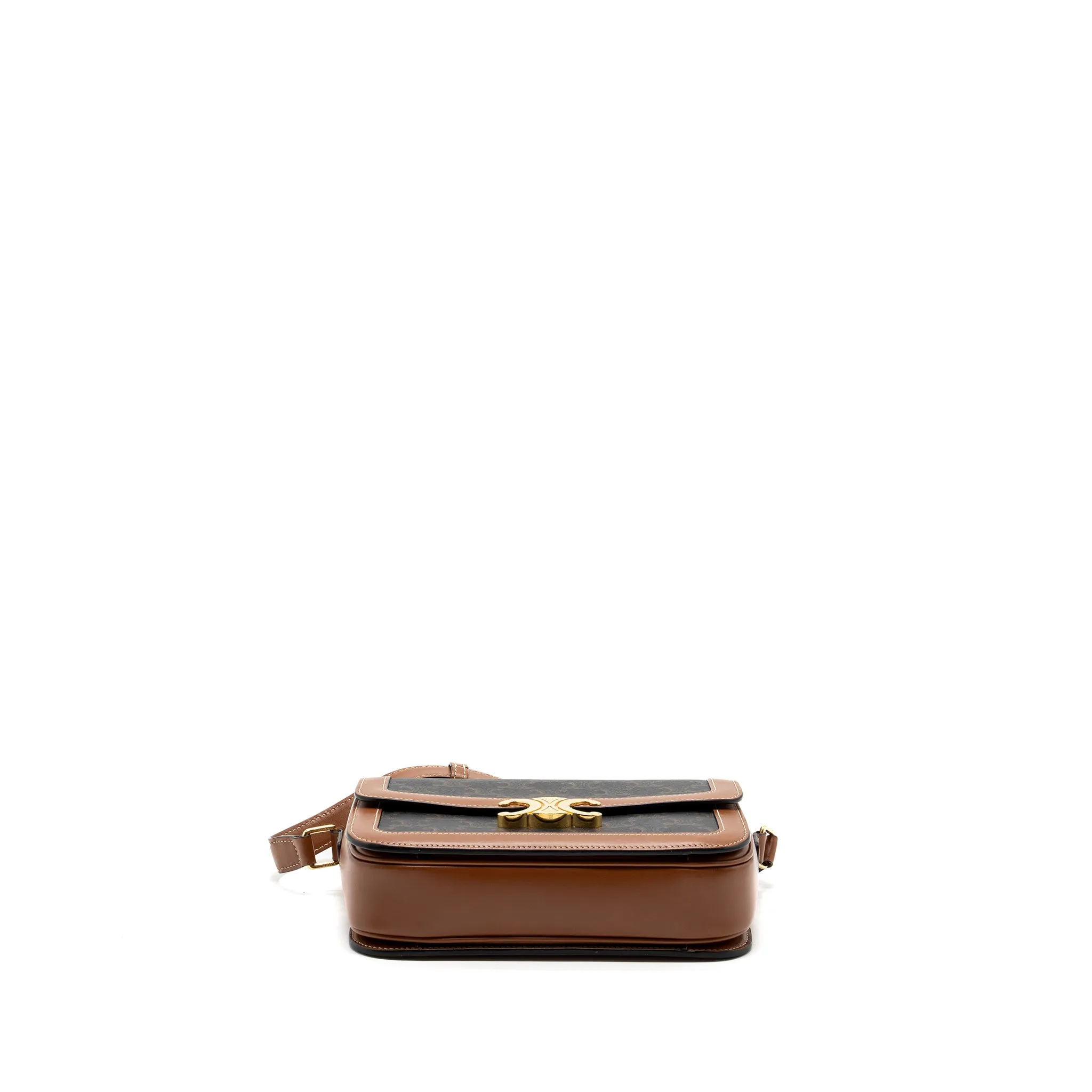 Celine Classic triomphe bag canvas / calfskin tan GHW