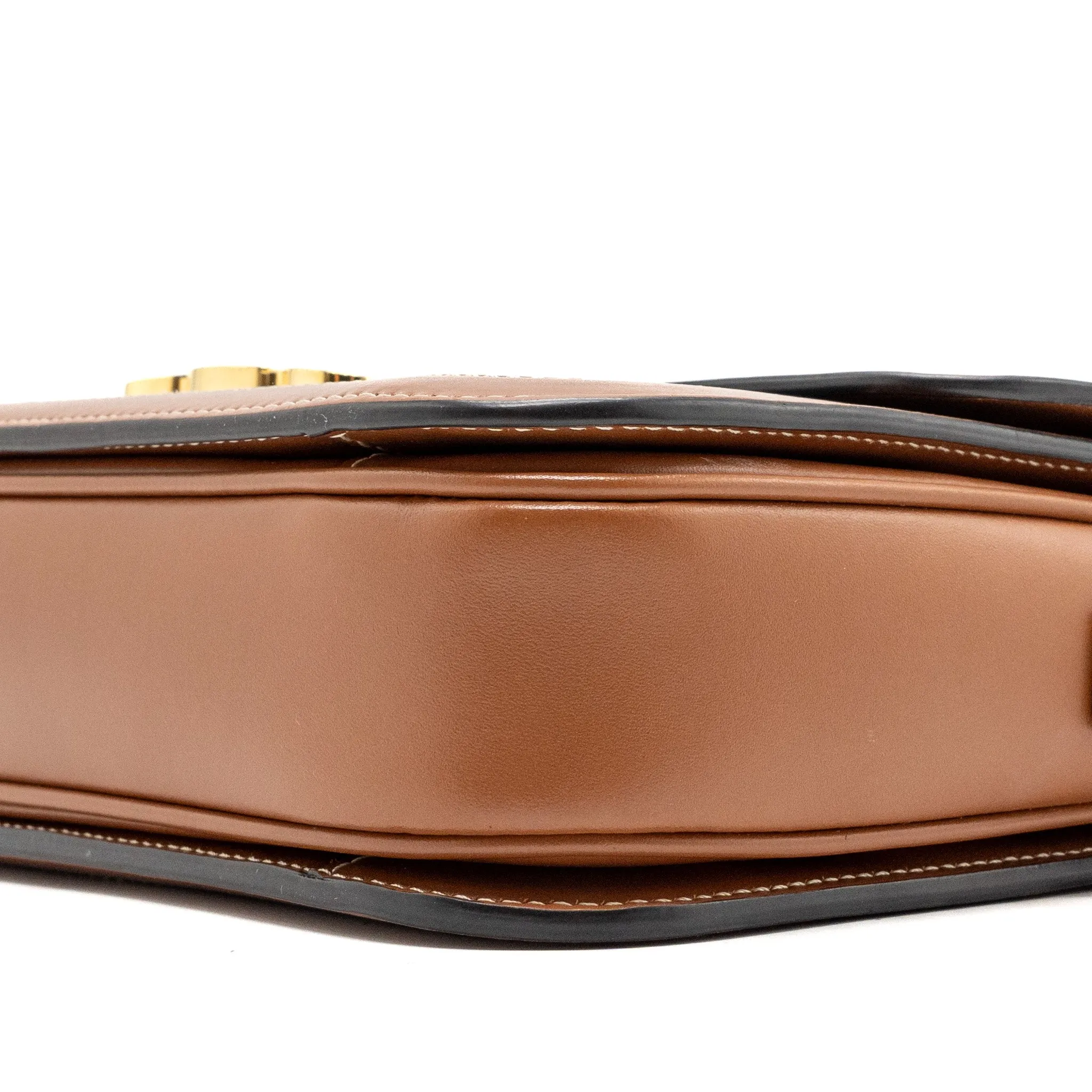 Celine Classic triomphe bag canvas / calfskin tan GHW