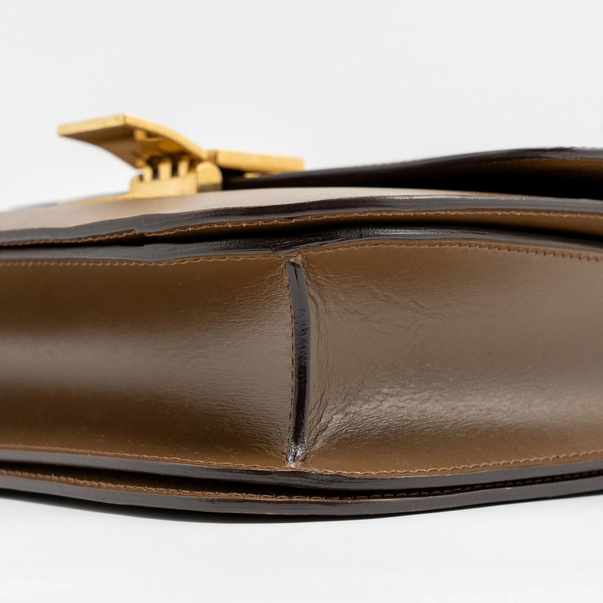 CELINE Medium Classic Box Bag Calfskin Camel GHW