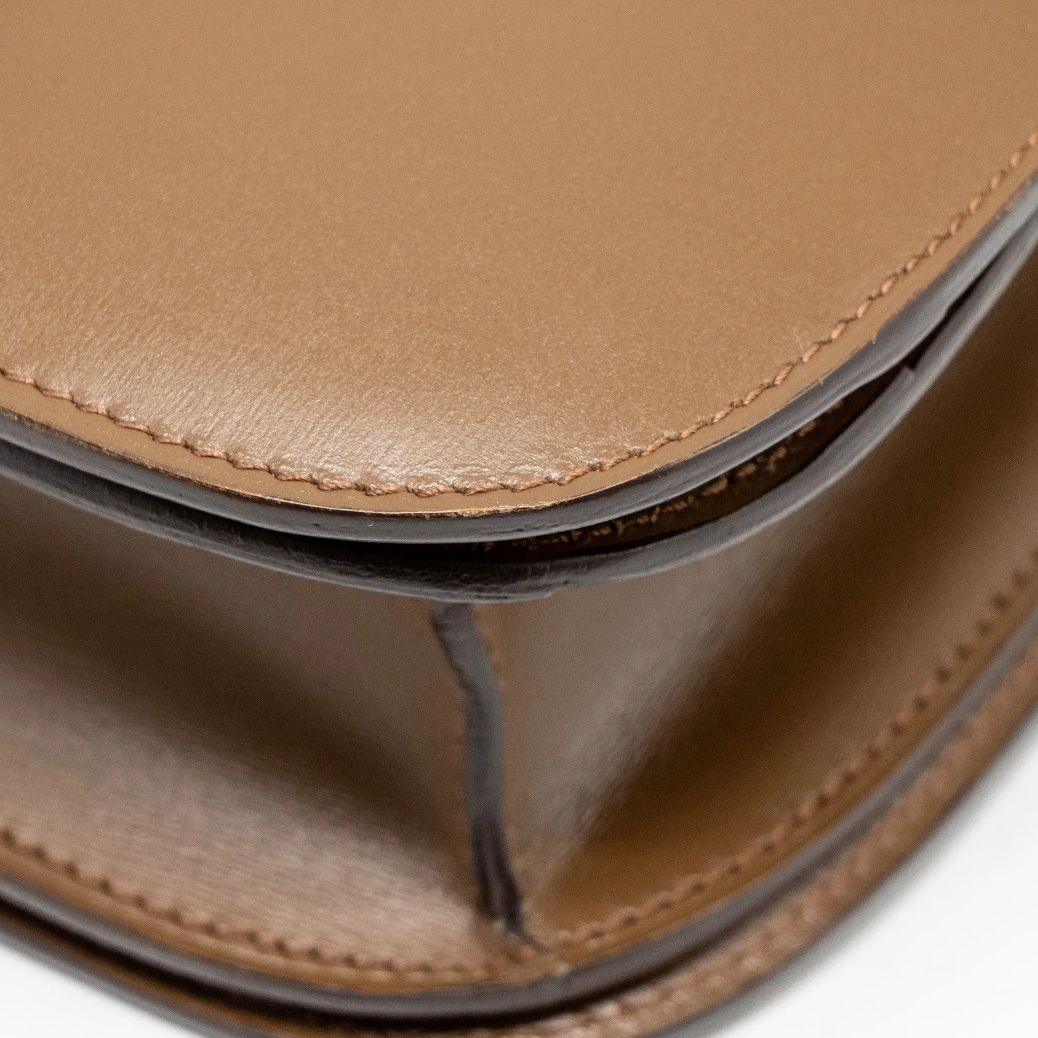 CELINE Medium Classic Box Bag Calfskin Camel GHW