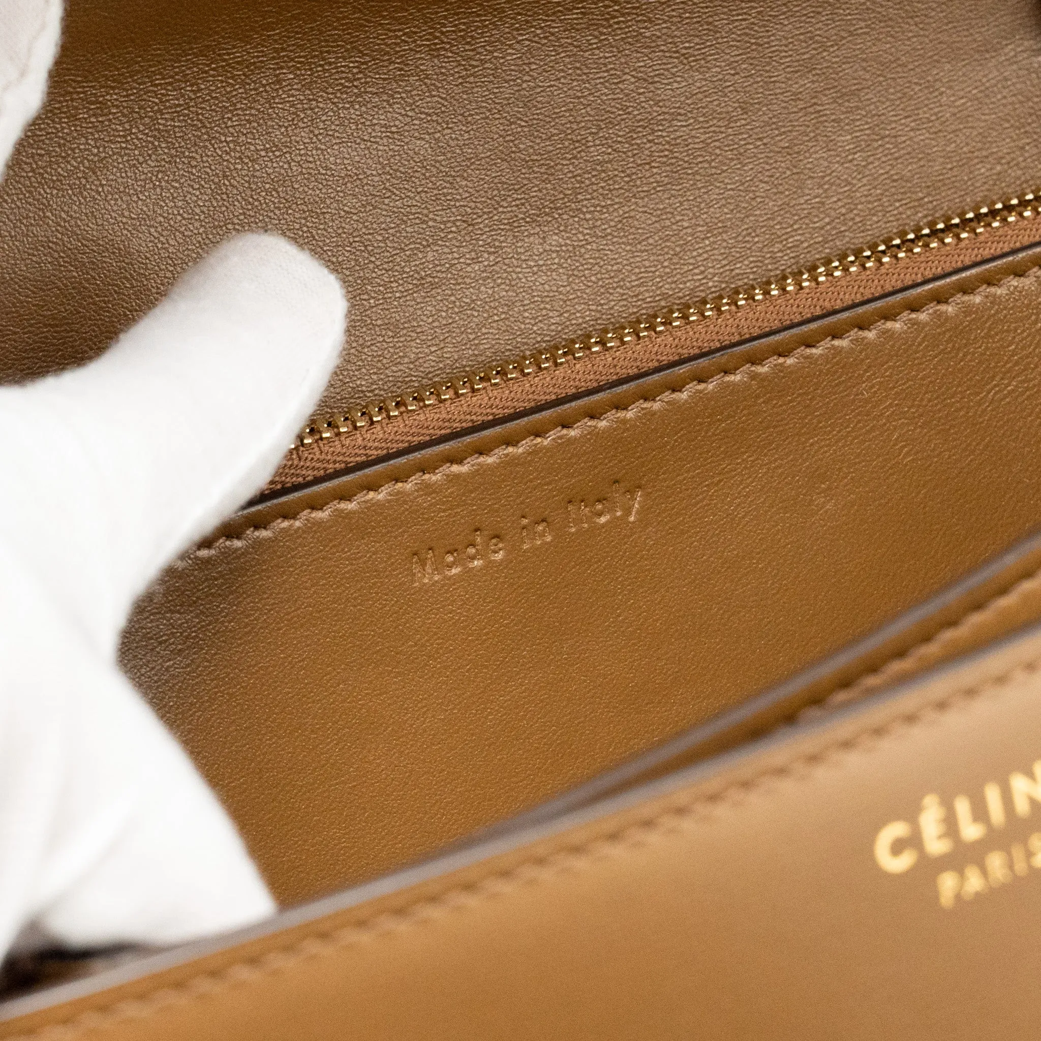 CELINE Medium Classic Box Bag Calfskin Caramel GHW