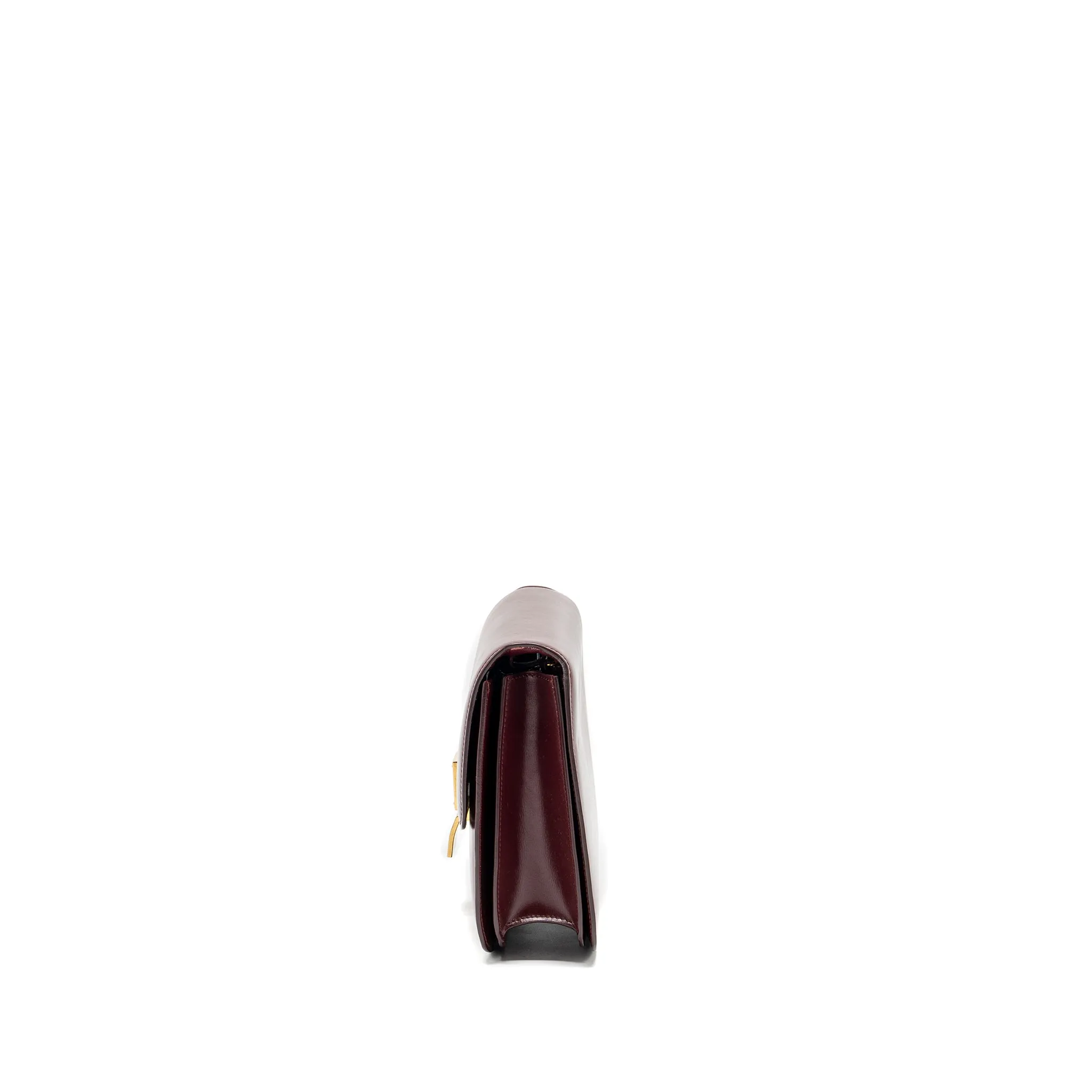 Celine Medium Classic Box Bag Calfskin Dark Red GHW