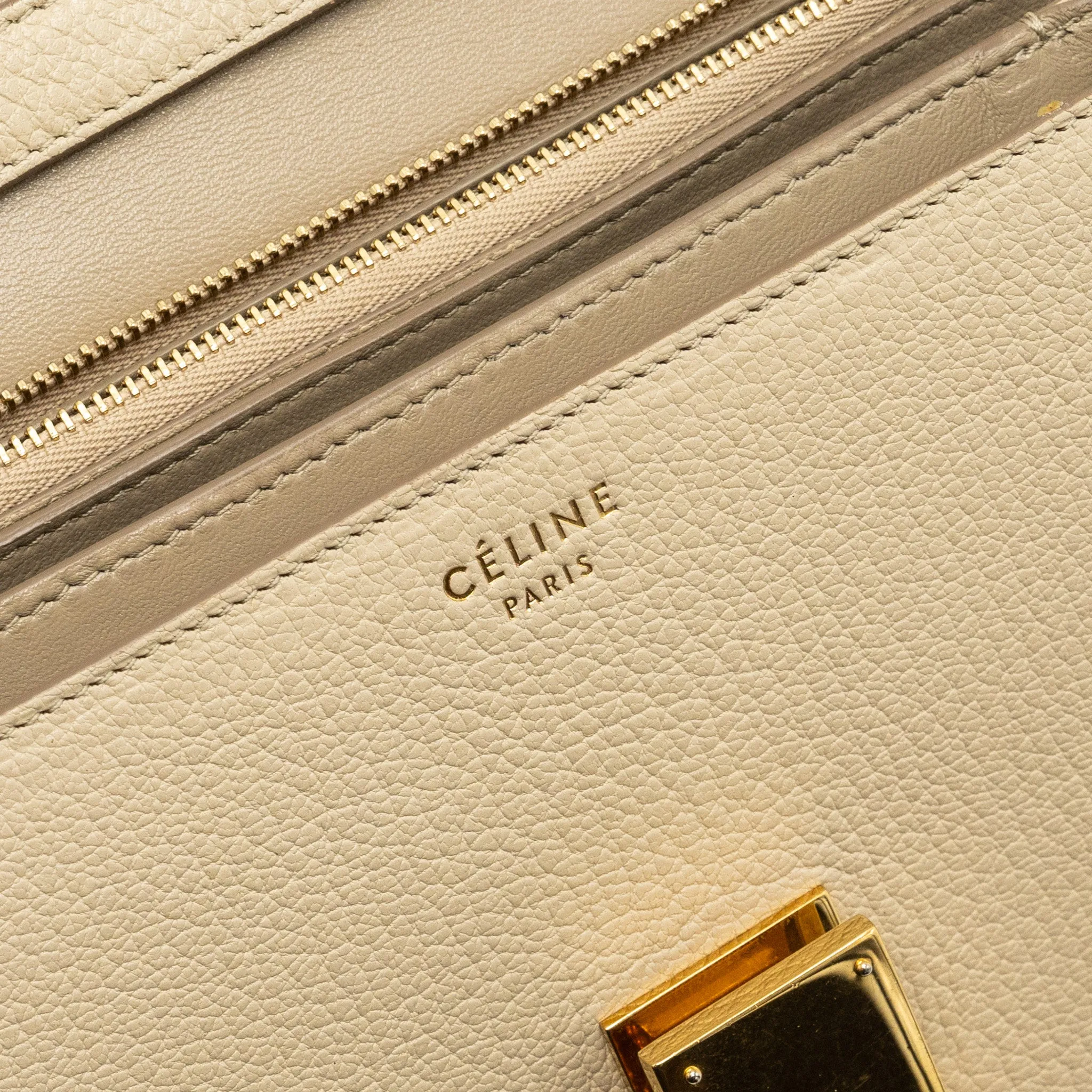 Celine medium classic box bag goatskin beige GHW