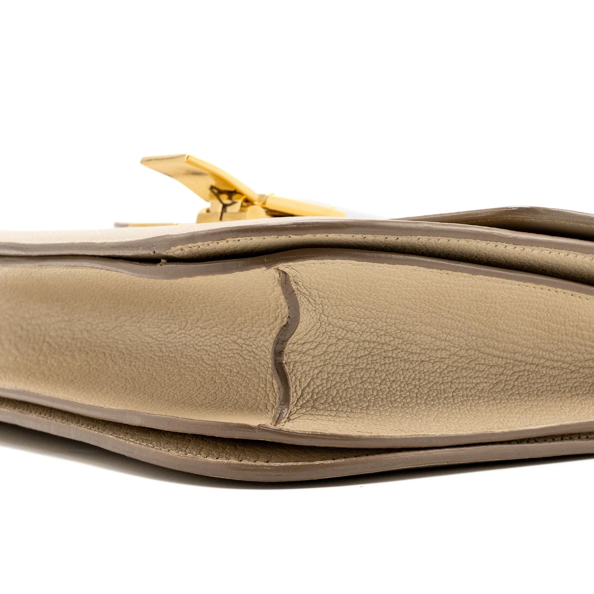 Celine medium classic box bag goatskin beige GHW