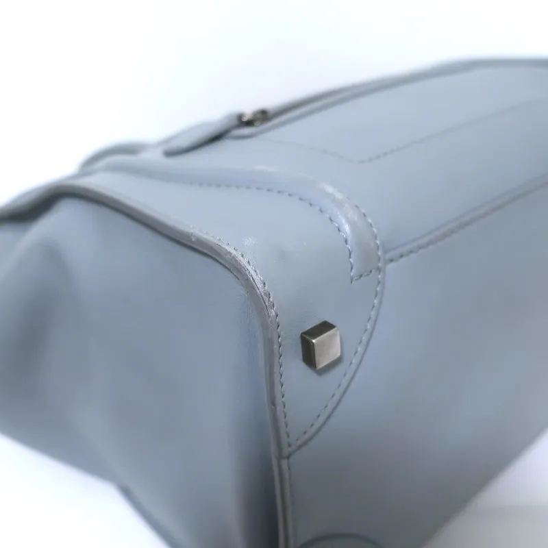 Celine Mini Luggage Tote Antique Blue Leather