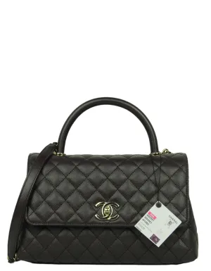 Chanel 2024 Brown Caviar Small Coco Handle Flap