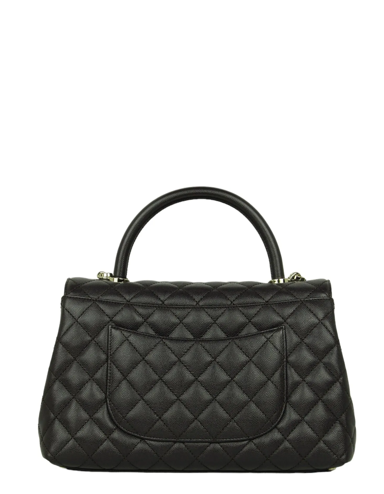 Chanel 2024 Brown Caviar Small Coco Handle Flap
