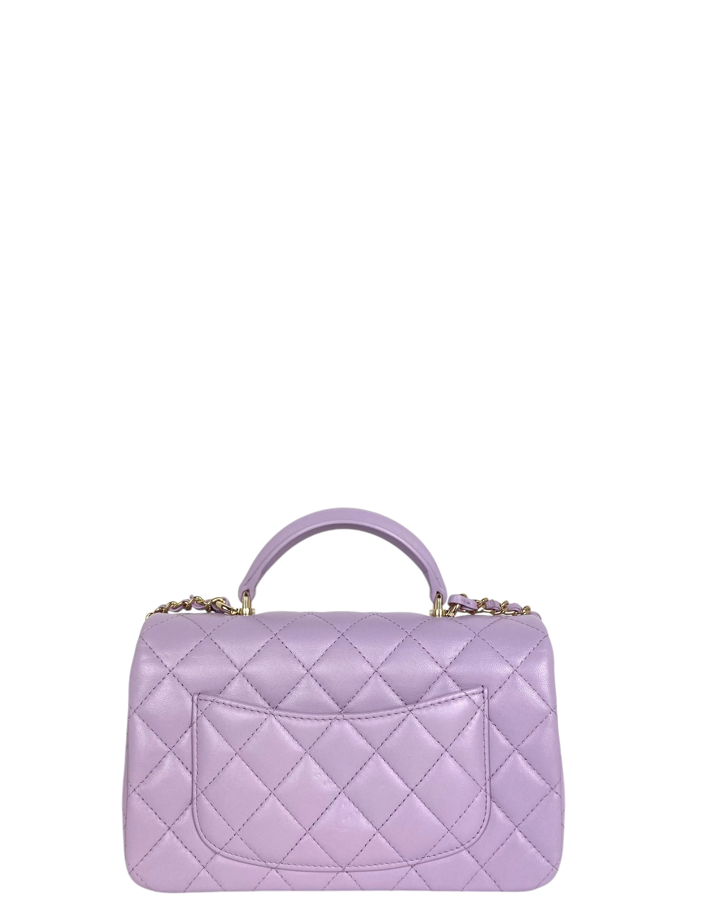 Chanel '24 Light Purple Lambskin Rectangular Mini Flap w/ Handle