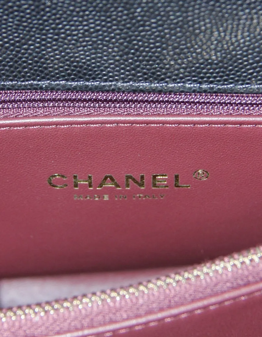 Chanel Black Caviar Small Coco Handle Bag