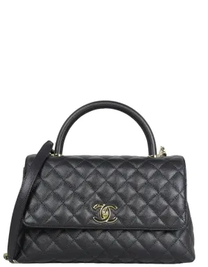 Chanel Black Caviar Small Coco Handle Bag