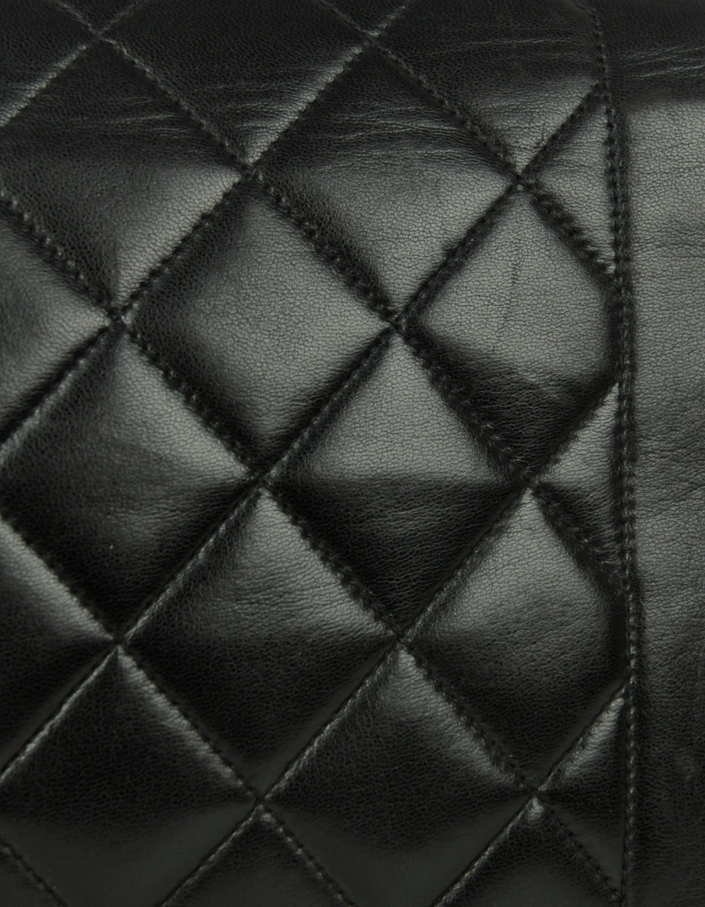 Chanel Black Lambskin Leather Quilted Medium Single Flap Diana Bag