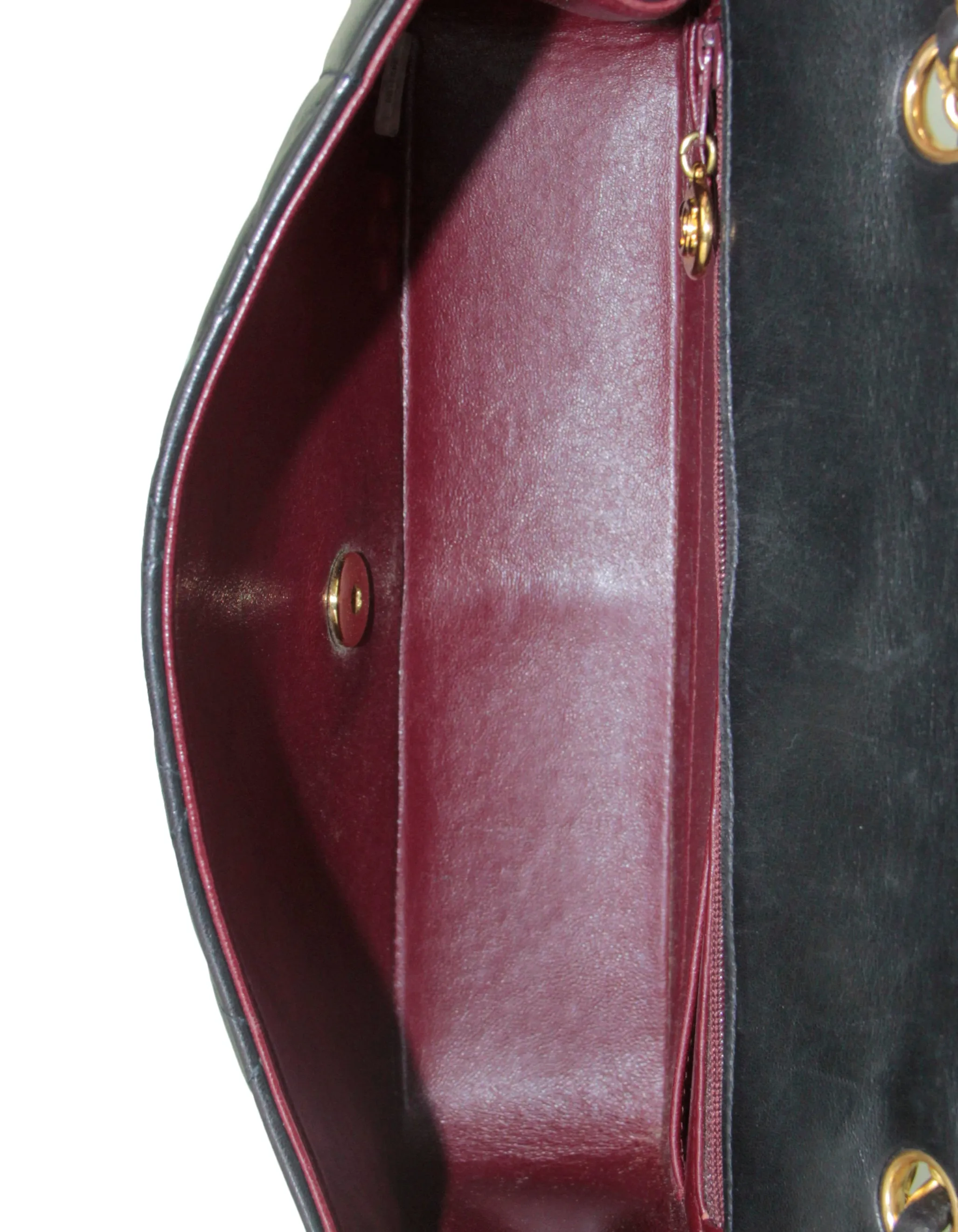 Chanel Black Lambskin Leather Quilted Medium Single Flap Diana Bag