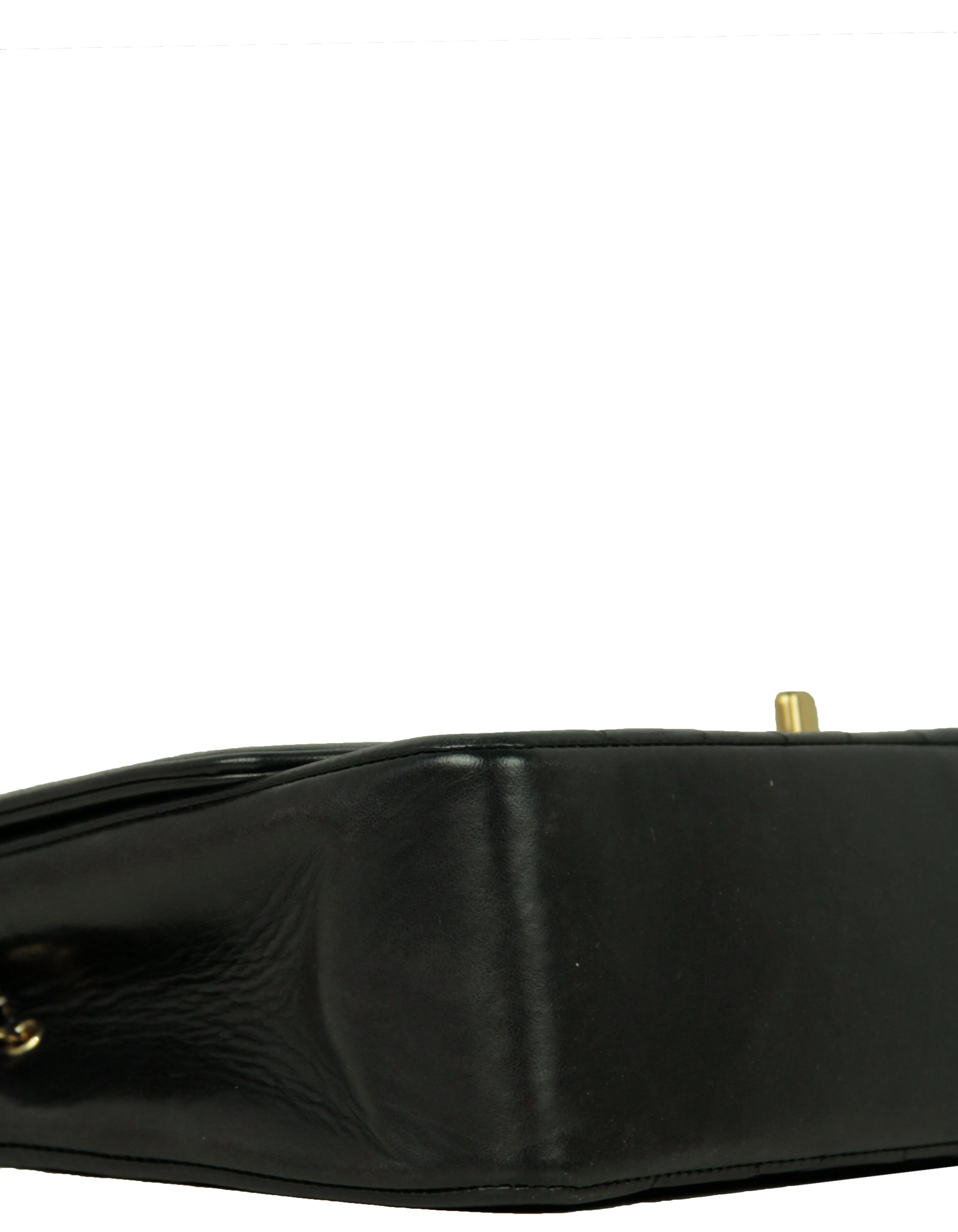 Chanel Black Lambskin Leather Quilted Medium Single Flap Diana Bag