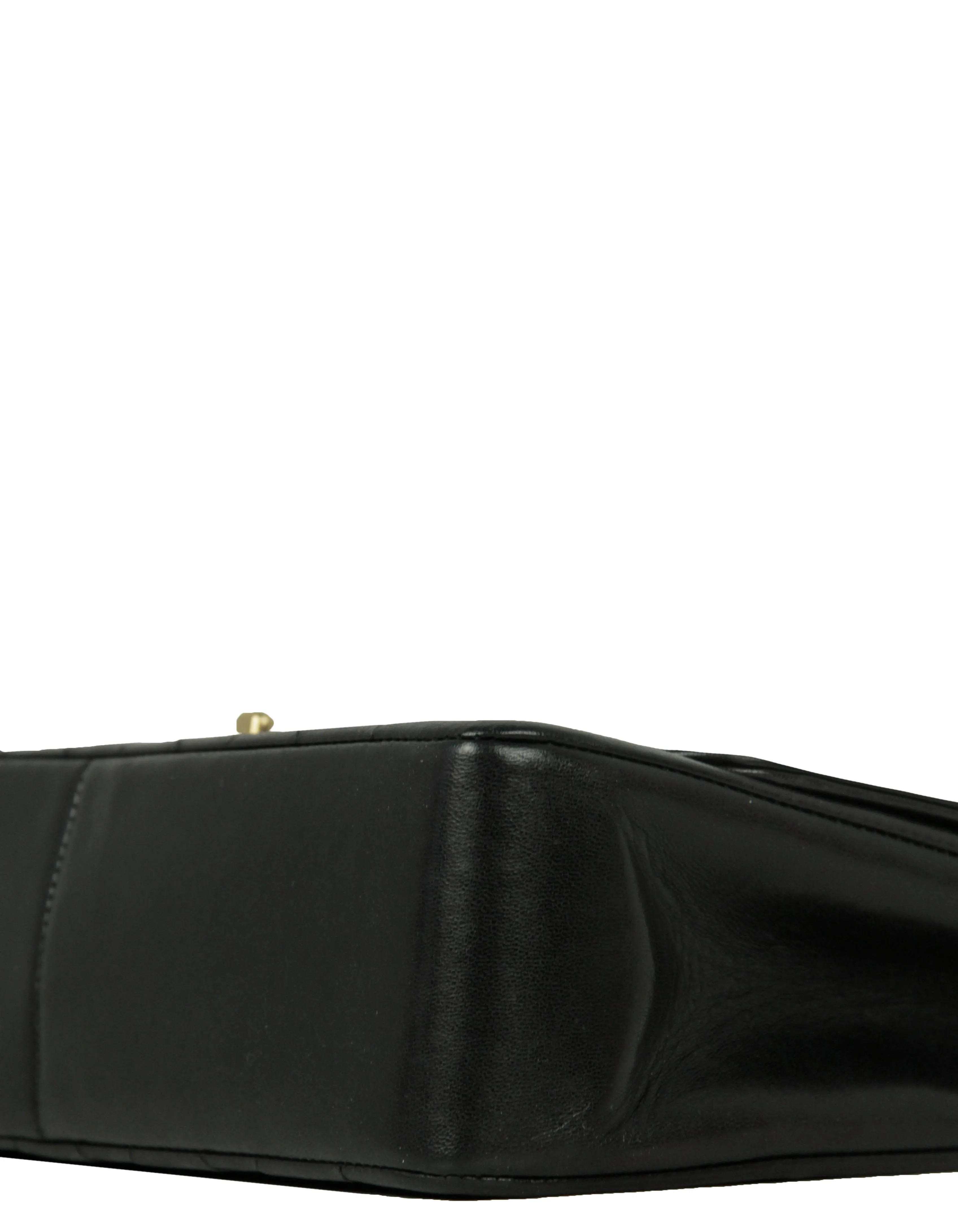 Chanel Black Lambskin Leather Quilted Medium Single Flap Diana Bag