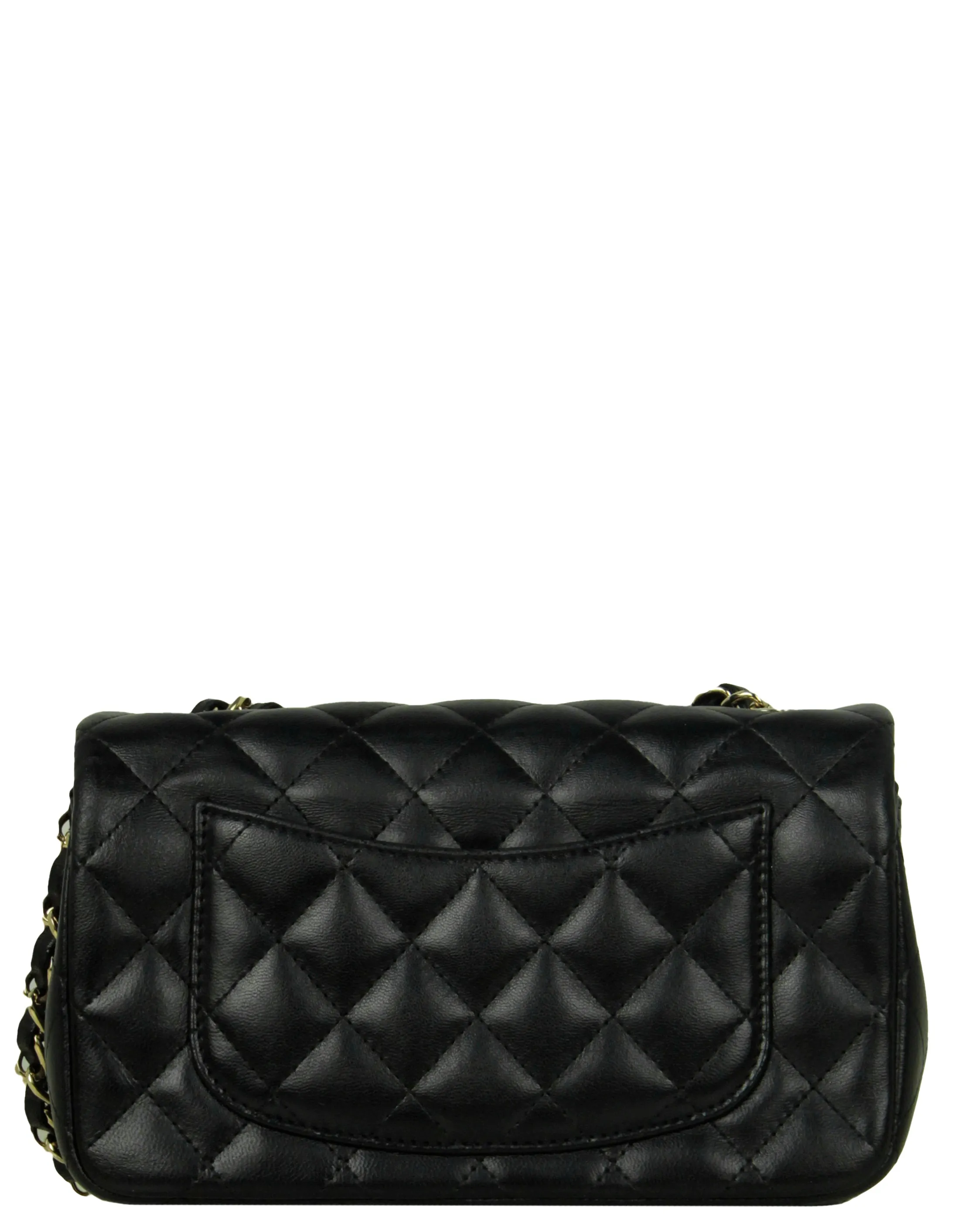 Chanel Black Lambskin Quilted Valentine Charms Mini Rectangular Flap Bag