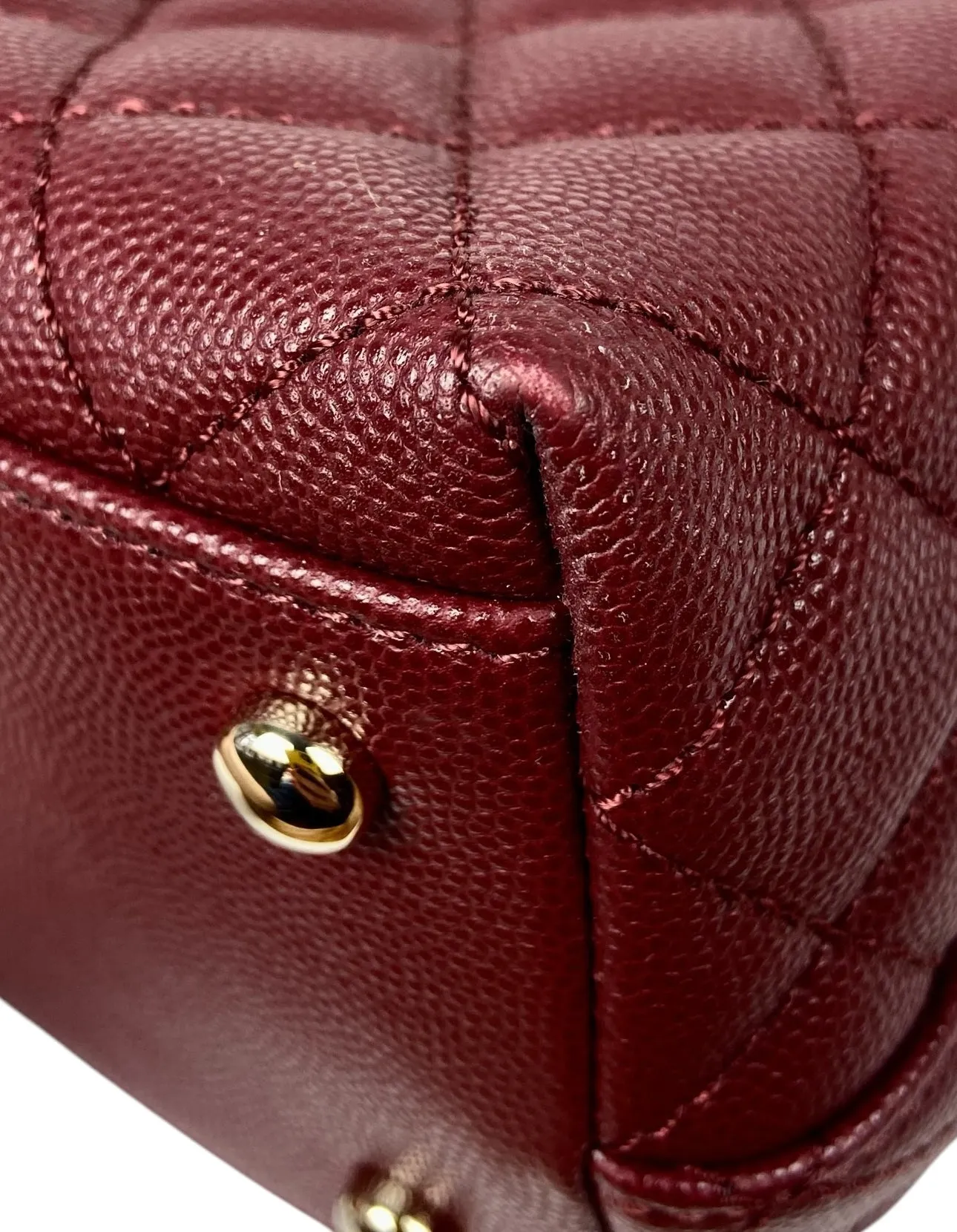 Chanel Burgundy Caviar Small Coco Handle Flap Bag