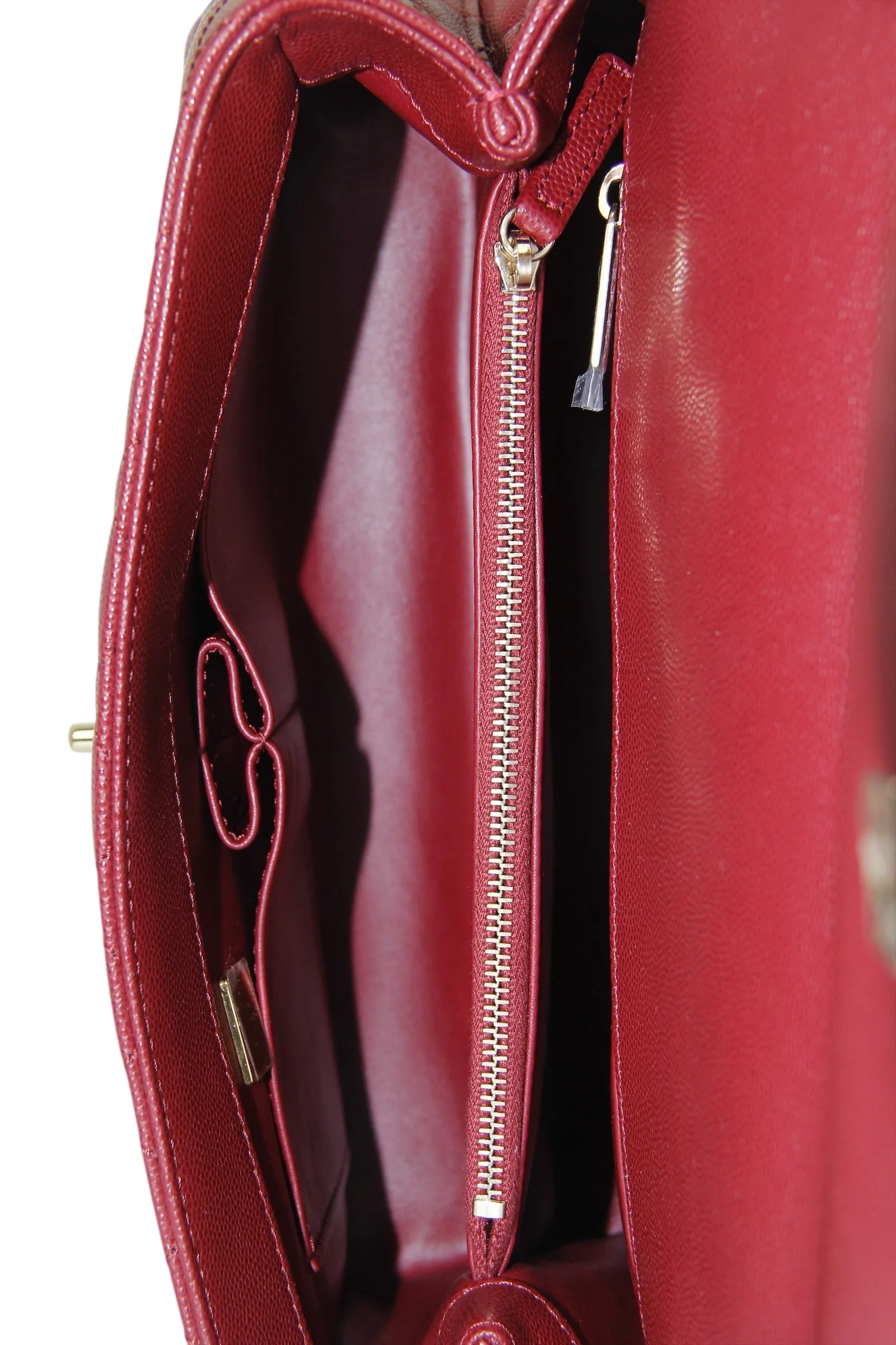 Chanel Burgundy Caviar Small Coco Handle Flap Bag