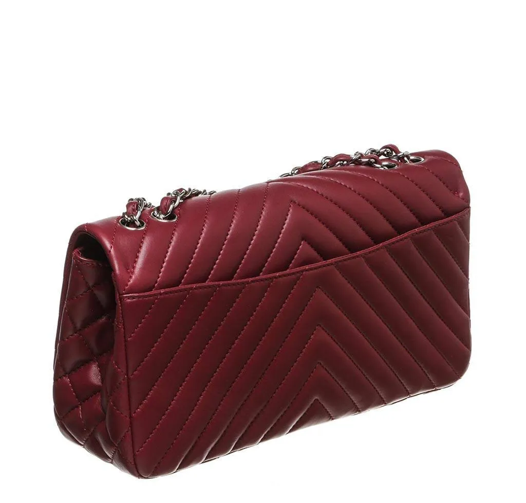 Chanel Burgundy Jumbo Classic Flap Bag