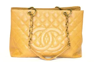 Chanel Caviar Grand Shopping Tote Camel
