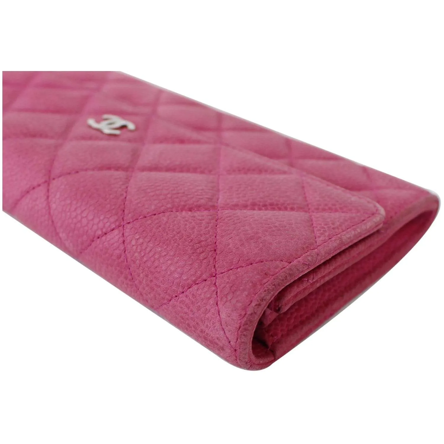 CHANEL CC Caviar Leather Long Wallet Pink - 25% OFF