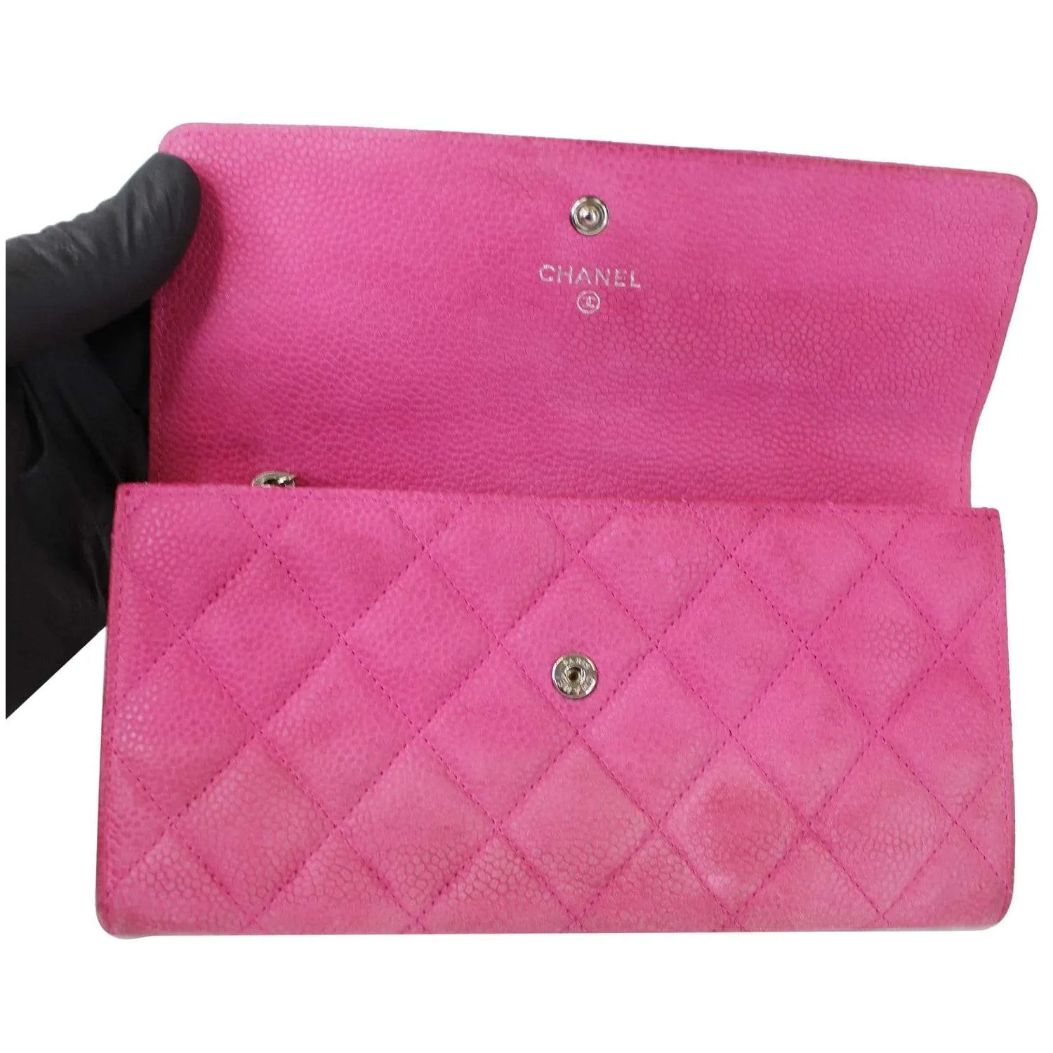 CHANEL CC Caviar Leather Long Wallet Pink - 25% OFF