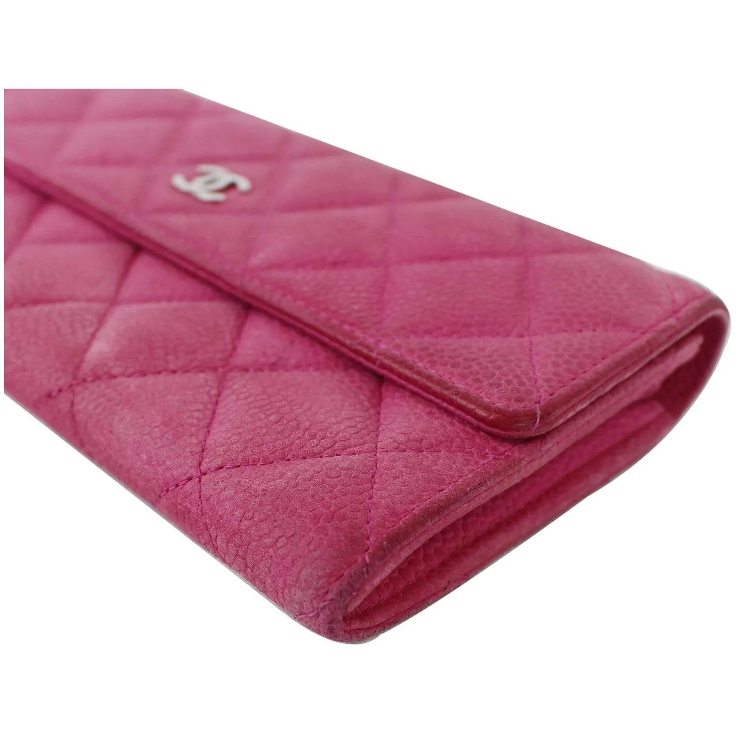 CHANEL CC Caviar Leather Long Wallet Pink - 25% OFF