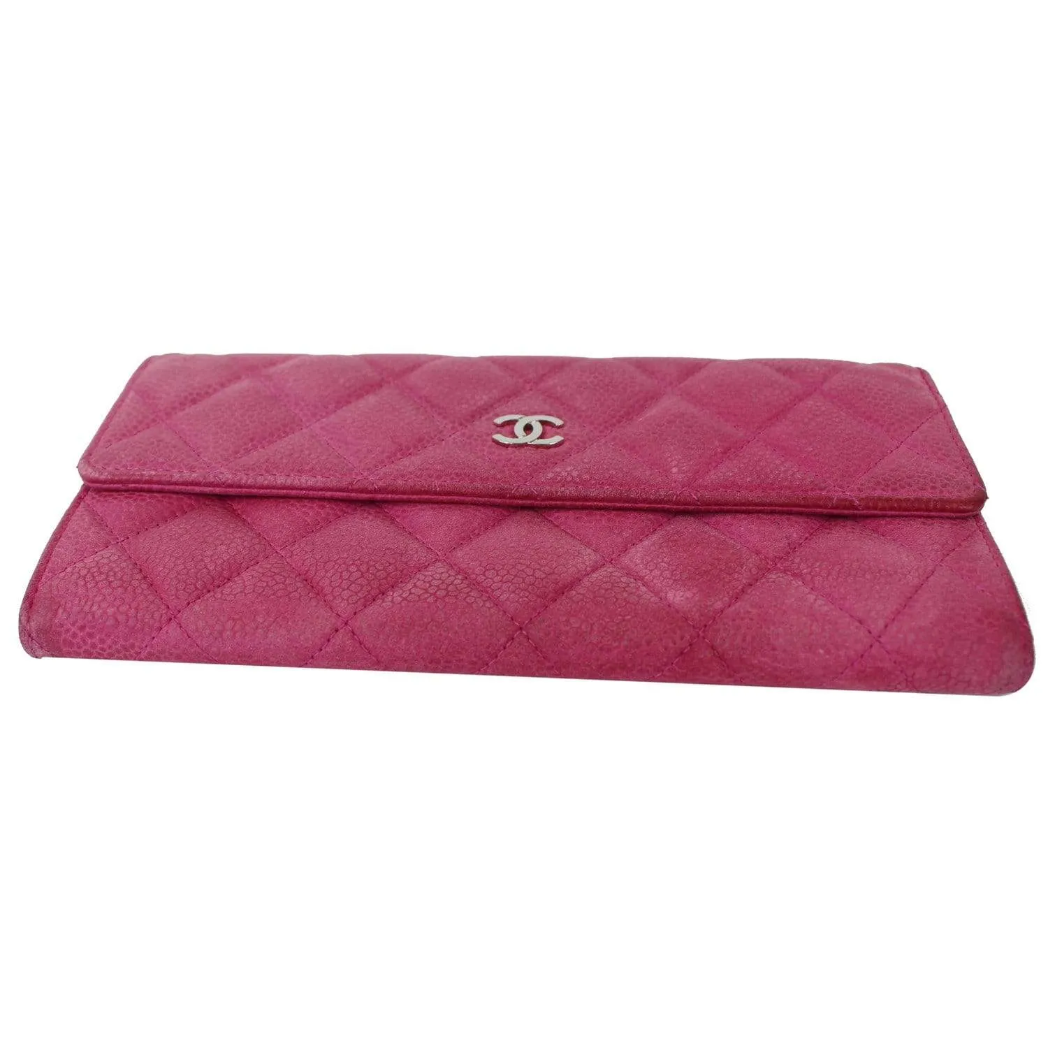 CHANEL CC Caviar Leather Long Wallet Pink - 25% OFF
