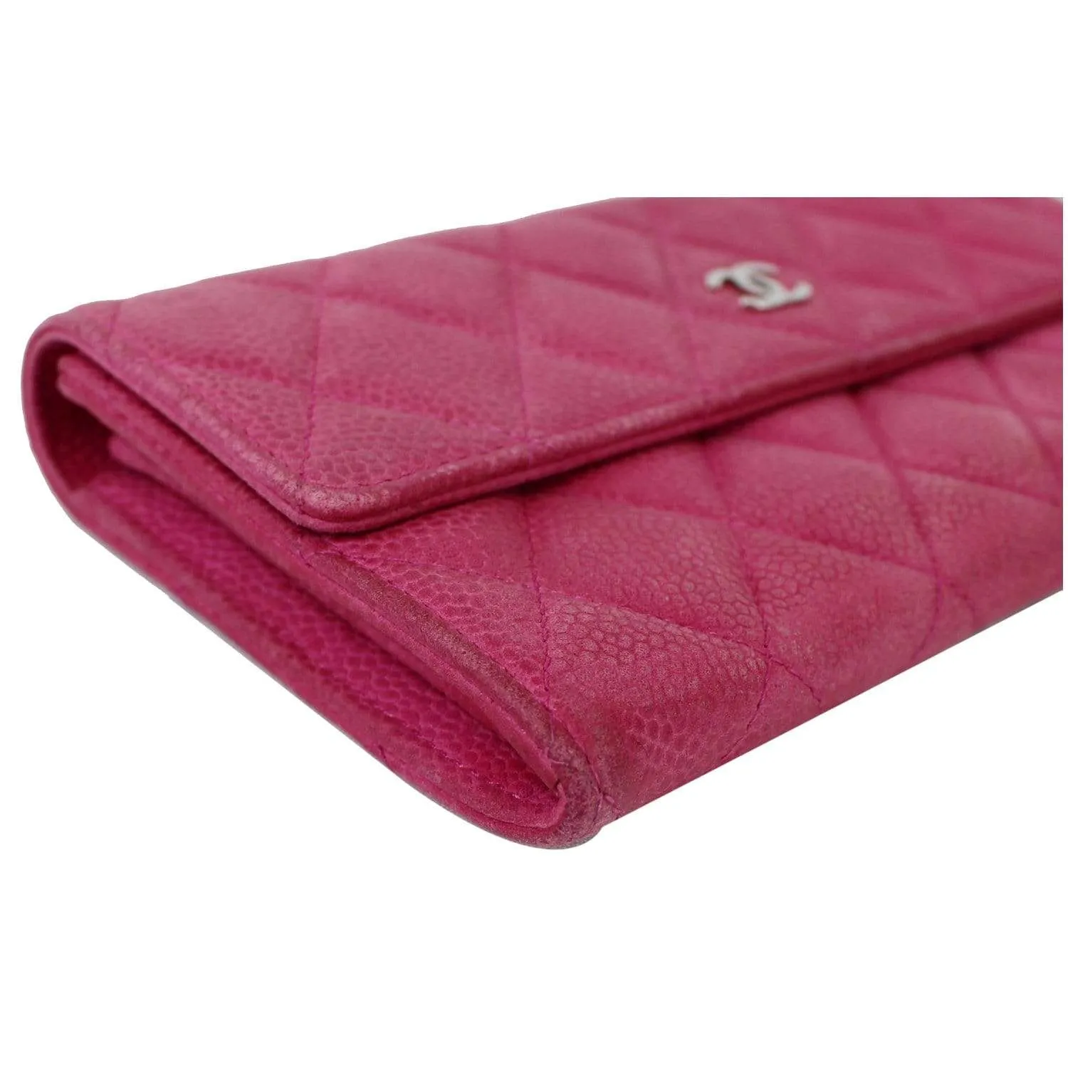CHANEL CC Caviar Leather Long Wallet Pink - 25% OFF