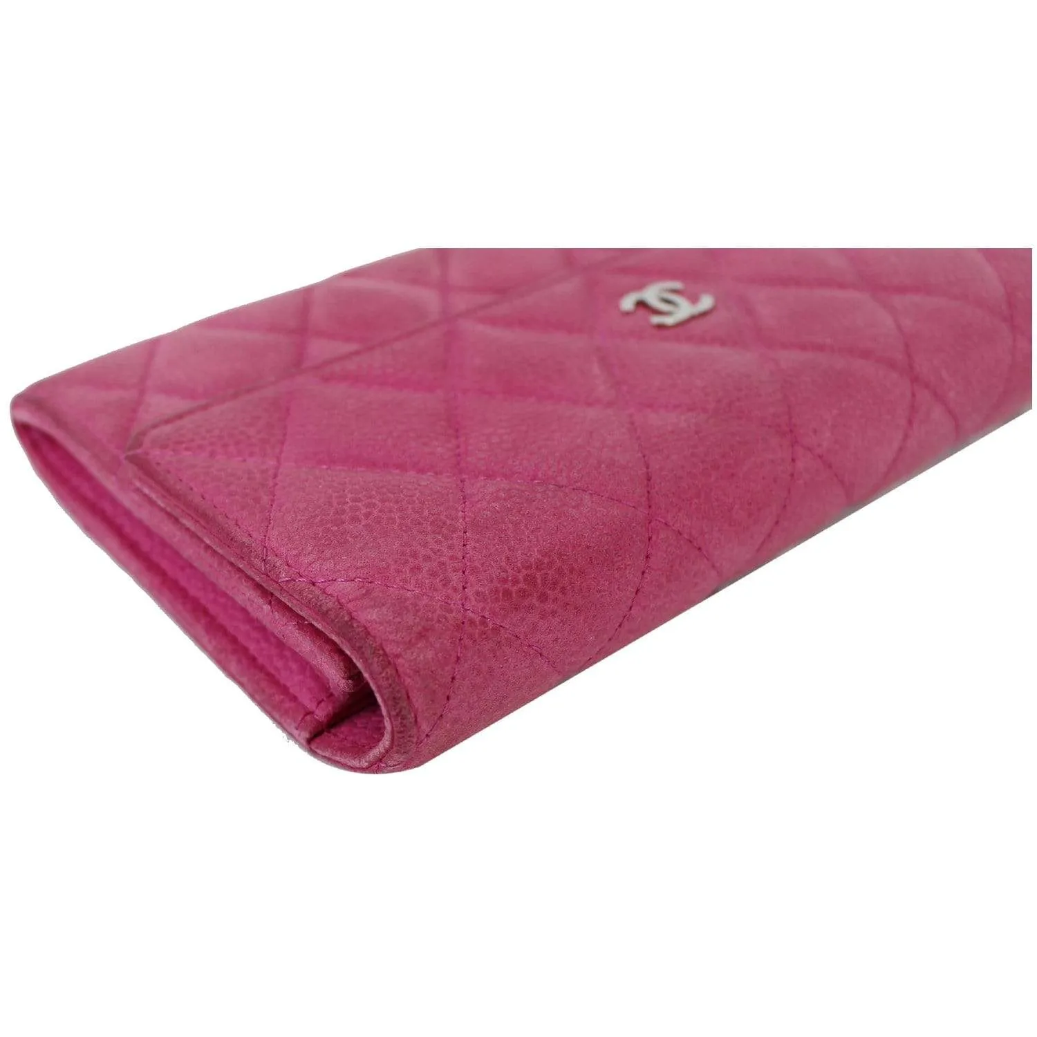 CHANEL CC Caviar Leather Long Wallet Pink - 25% OFF
