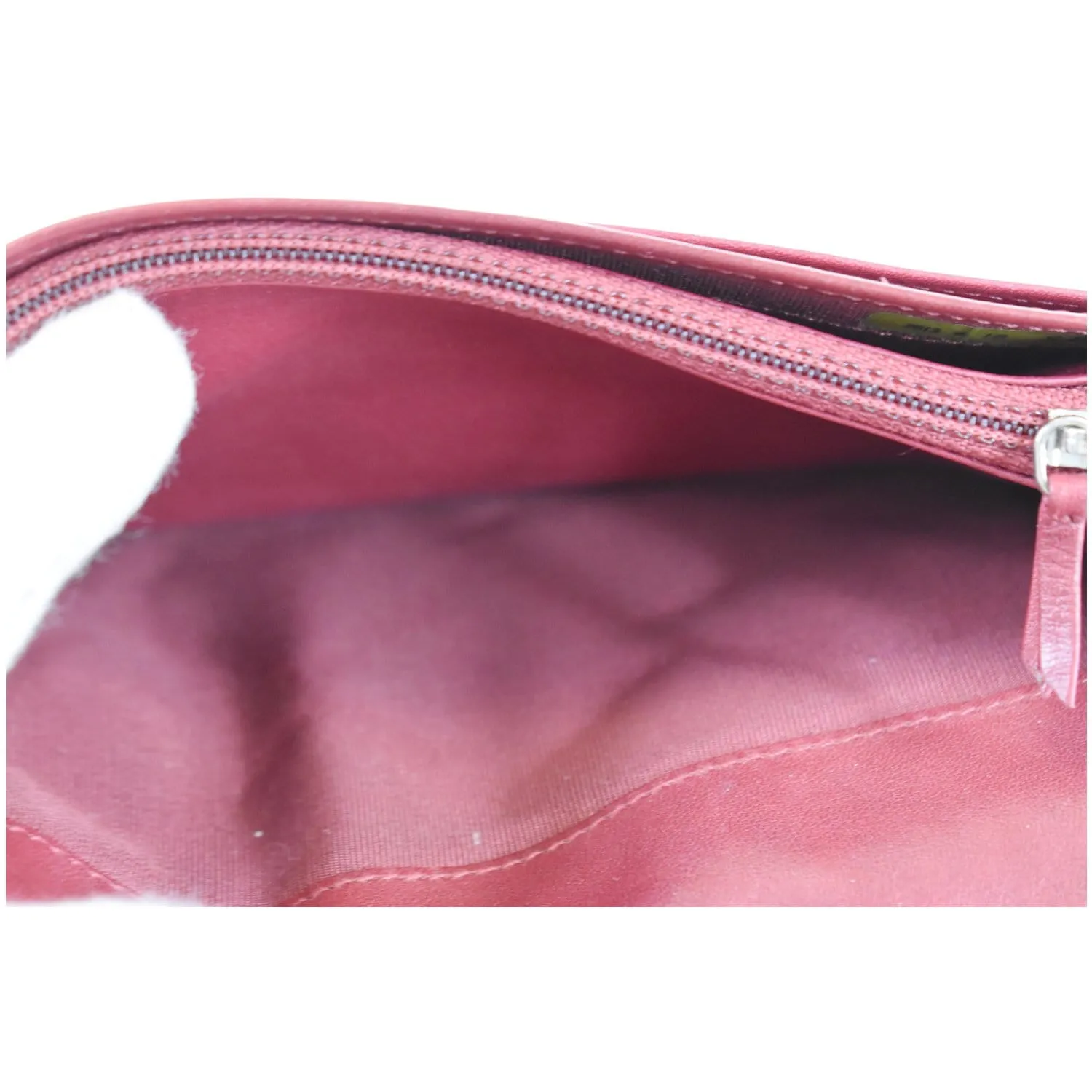 CHANEL CC Wild Stitch Lambskin Leather Wallet Red - Last call