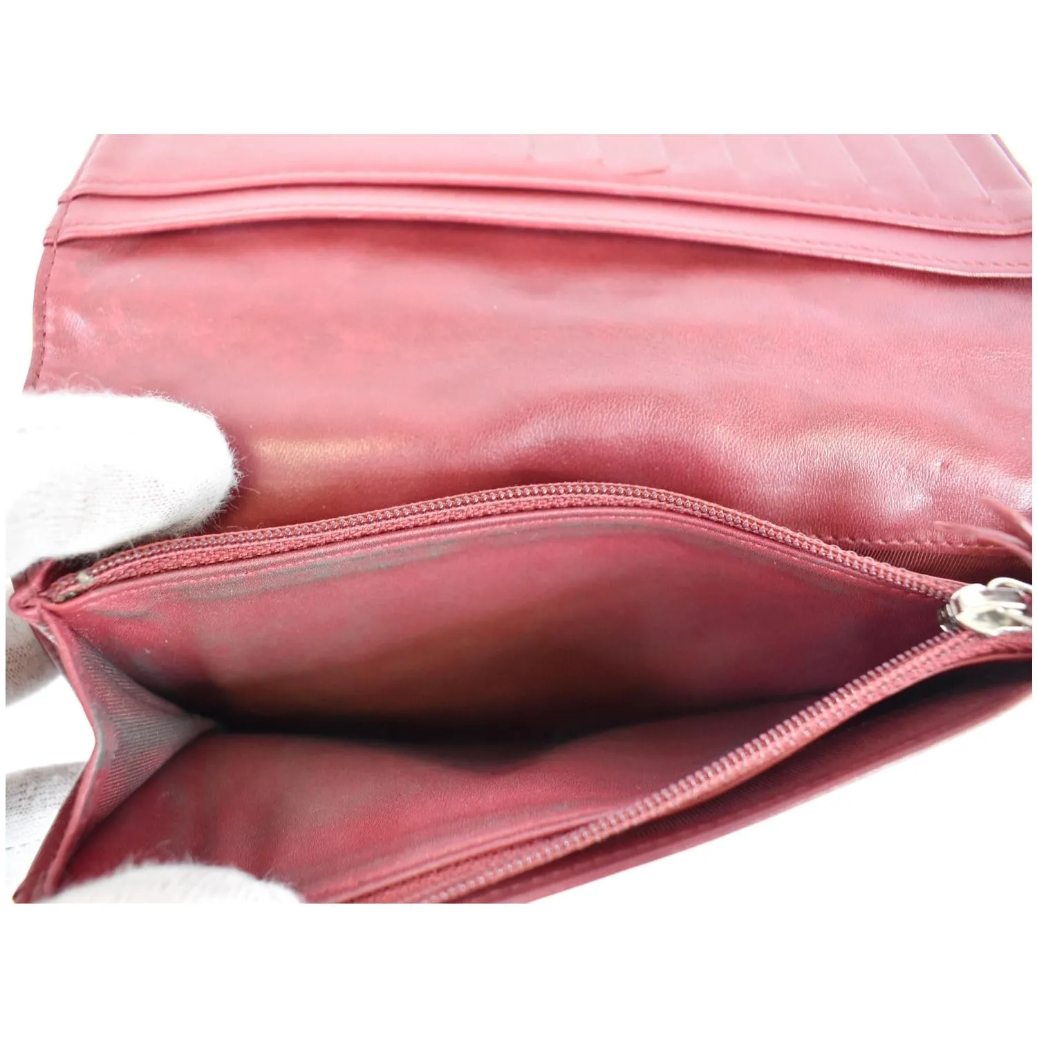 CHANEL CC Wild Stitch Lambskin Leather Wallet Red - Last call