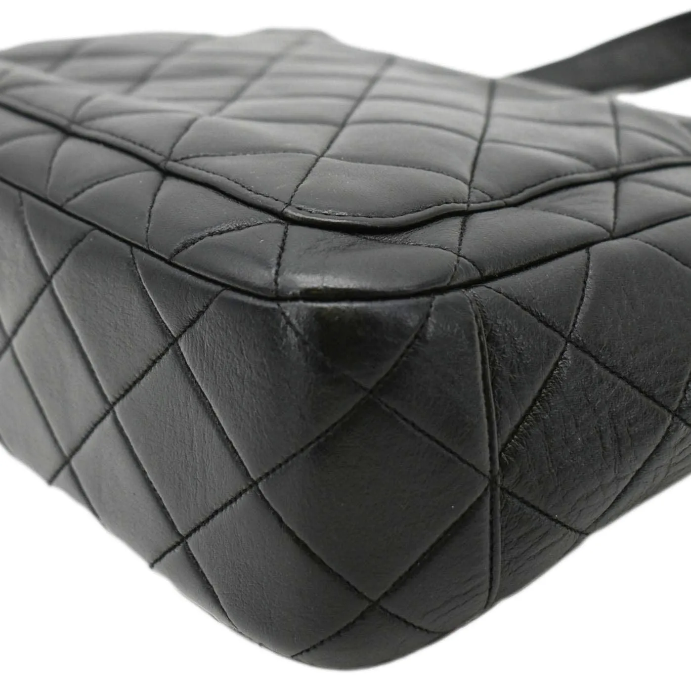 CHANEL Classic Flap Vintage Quilted Leather Tote Bag Black