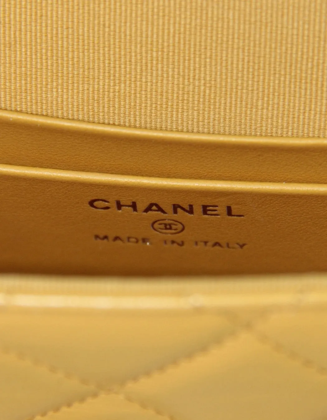 Chanel Mustard Yellow Lambskin Quilted Handle Crossbody Bag